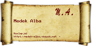 Medek Alba névjegykártya